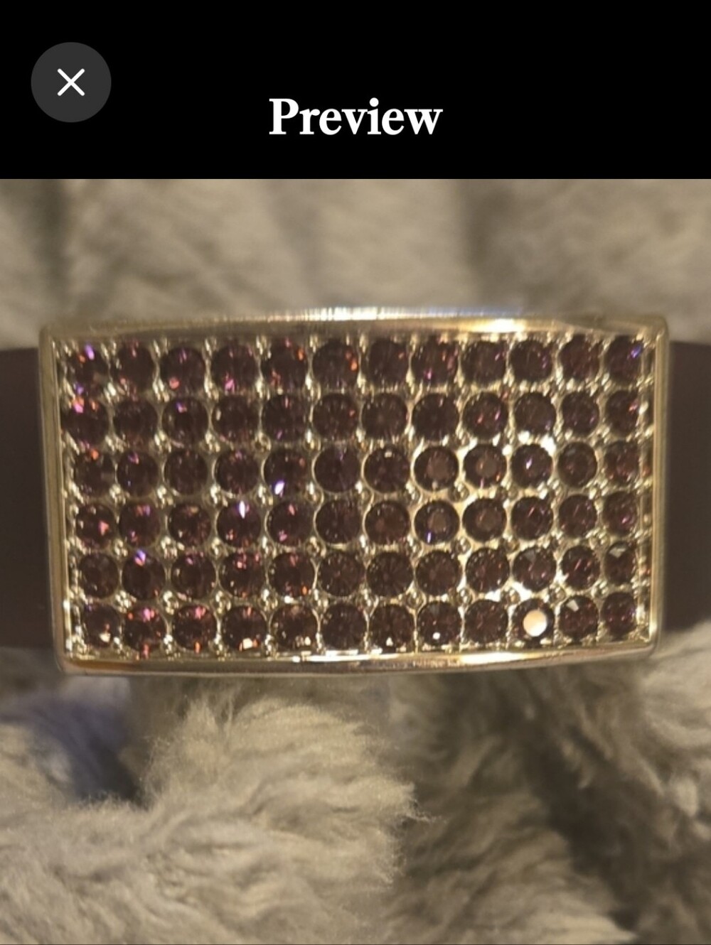 Swarovski Purple Crystal Pave Bracelet in Silver Tone